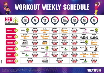 Workout Schedule- Vikaspuri