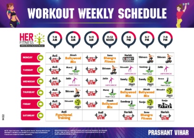 Workout Schedule - Prashant Vihar